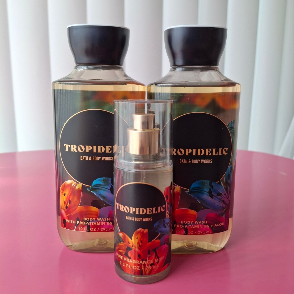Bath & Body Works TROPIDELIC Body Wash Gel & Fragrance Mist Set of 3